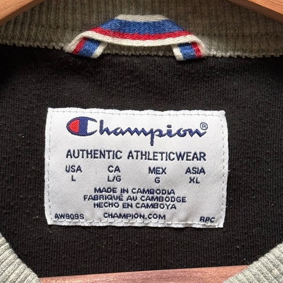 Champion Men's Crewneck, Powerblend Fleece Sweatshirt, Oxford Gray, Large - Picture 3 of 6